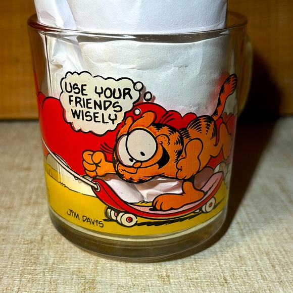 Vintage Garfield Glass Mug McDonalds 1978 - Jim Davis / Anchor Hocking - Picture 1 of 13
